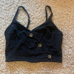 Hollister black tank top with buttons